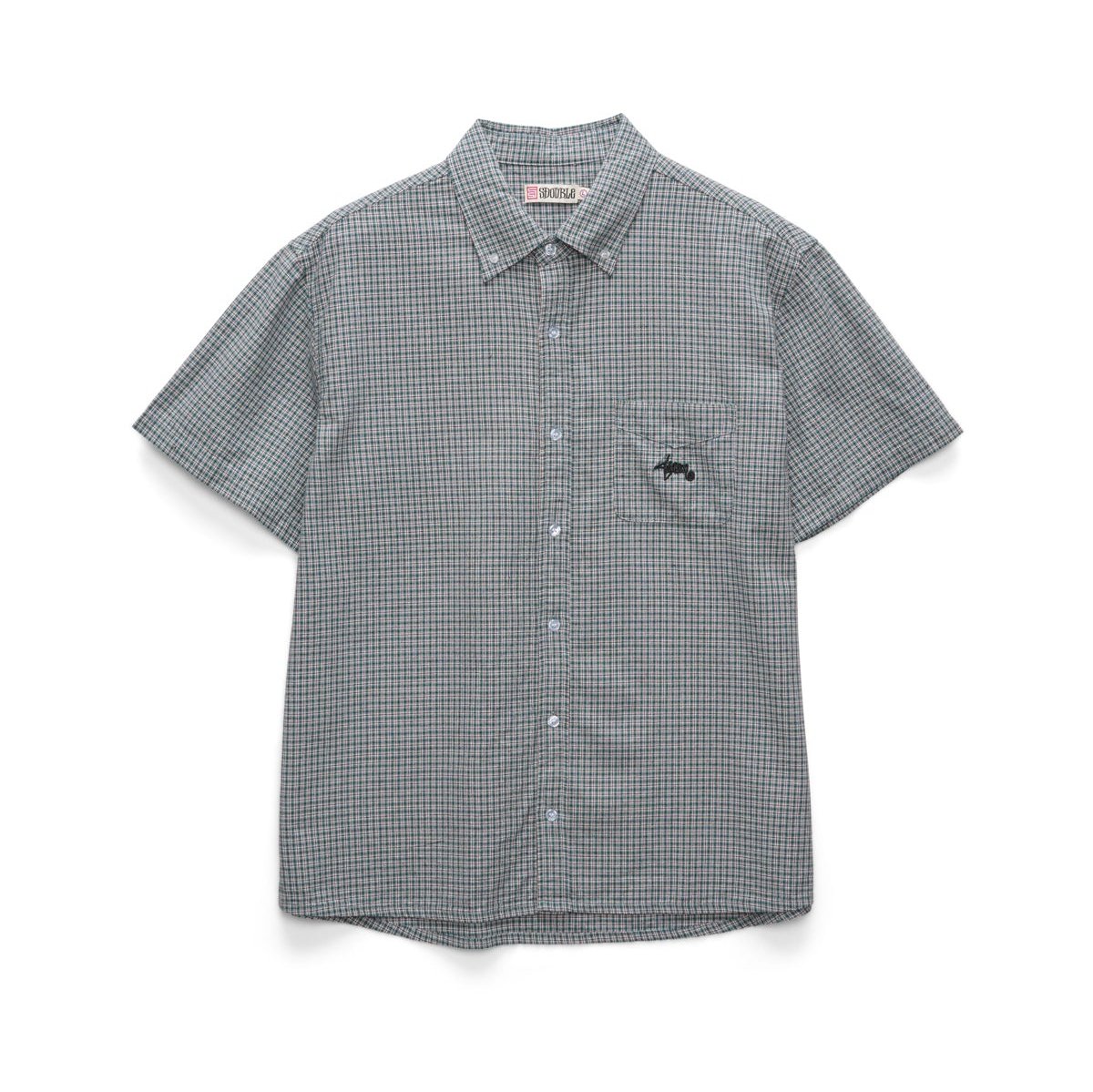 S/DOUBLE Oxford Classic SS Shirt Pool Blue Check