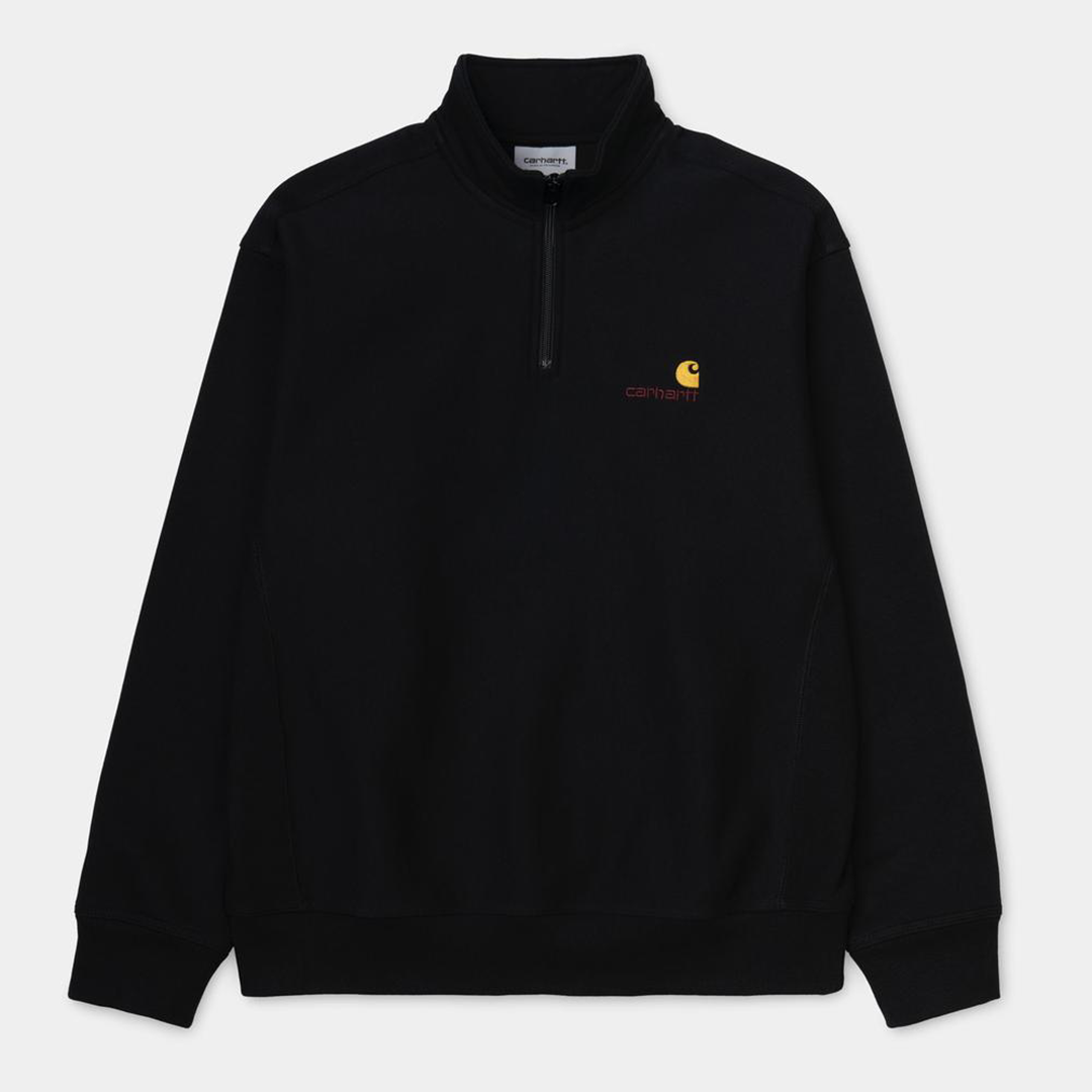 Carhartt WIP Half Zip American Script Sweatshirt Black – Brick + Mortar